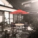 屋外家具パラソルテーブルセット